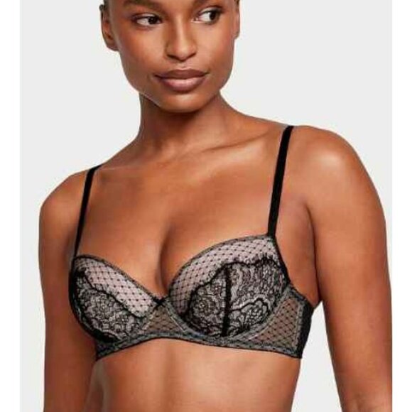 NWOT! 36DD Victoria’s Secret "Dream Angels" Demi, Black Lace Bra - Picture 1 of 2